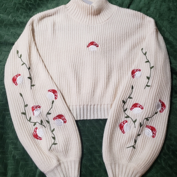 SHEIN Sweaters - Fairycore high neck crop sweater